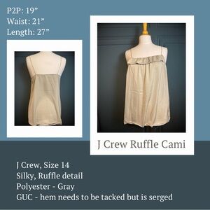 J. Crew Gray Ruffle Cami